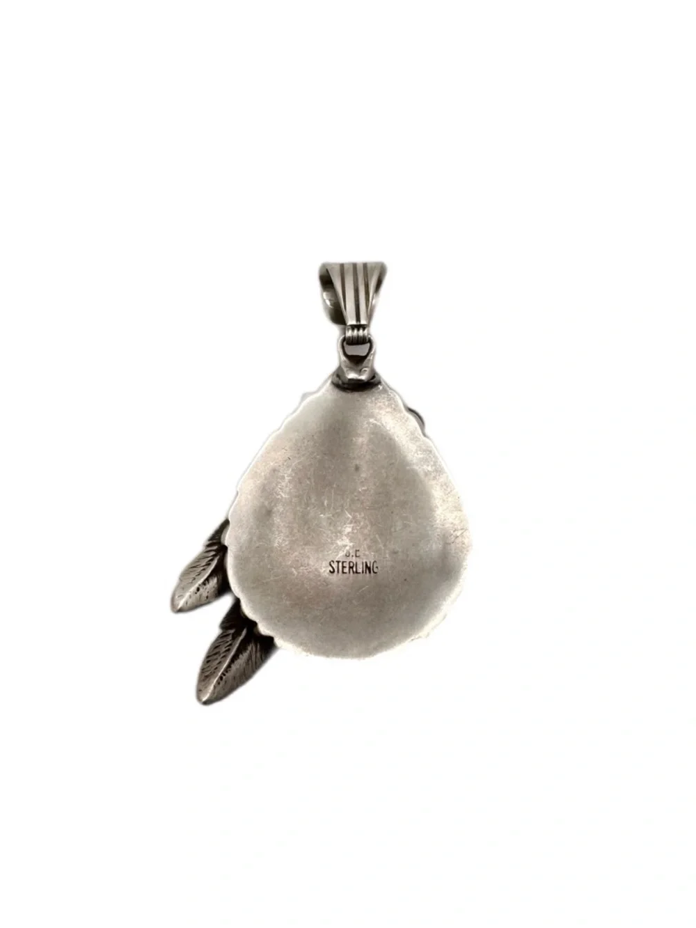 Vintage Sterling & Turquoise Eagle Pendant Feather Southwest Silver Jewelry